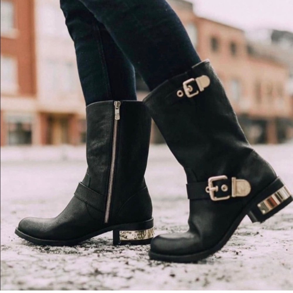 Vince Camuto black leather boots “Winchell” 8.5 womens. New in box never worn